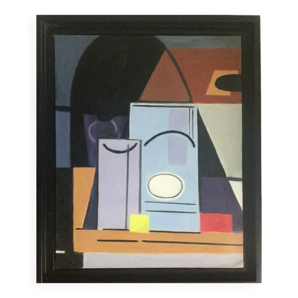 Huile sur carton toilé, Composition néocubiste