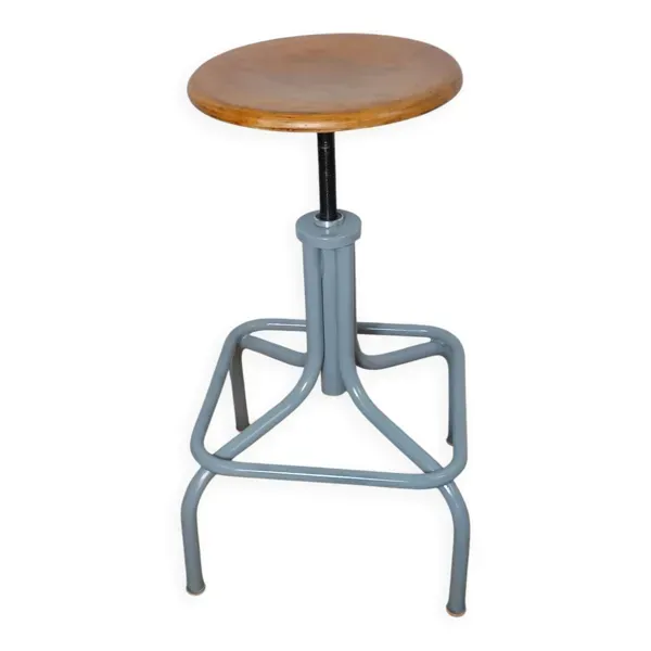 Tabouret industriel à vis restaurée