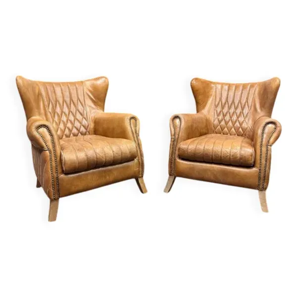 Ensemble fauteuil aviateur en cuir de mouton