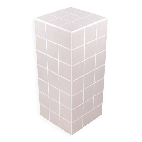 Colonne, table d'appoint en carreaux de céramique ivoire