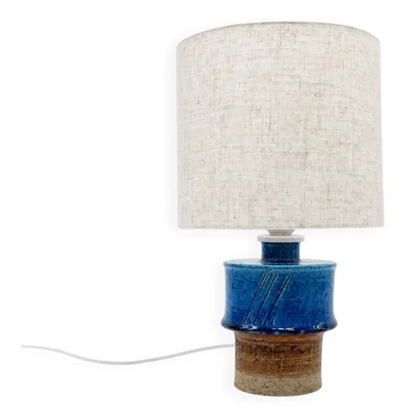 Lampe de table en grès bleu par Inger Persson pour Rörstrand, Suède, années
