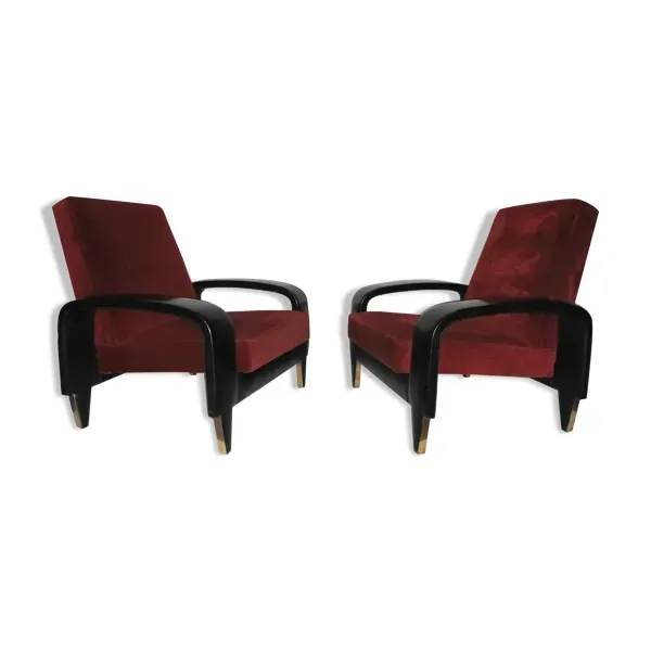 Paire de fauteuils club italien des années 50