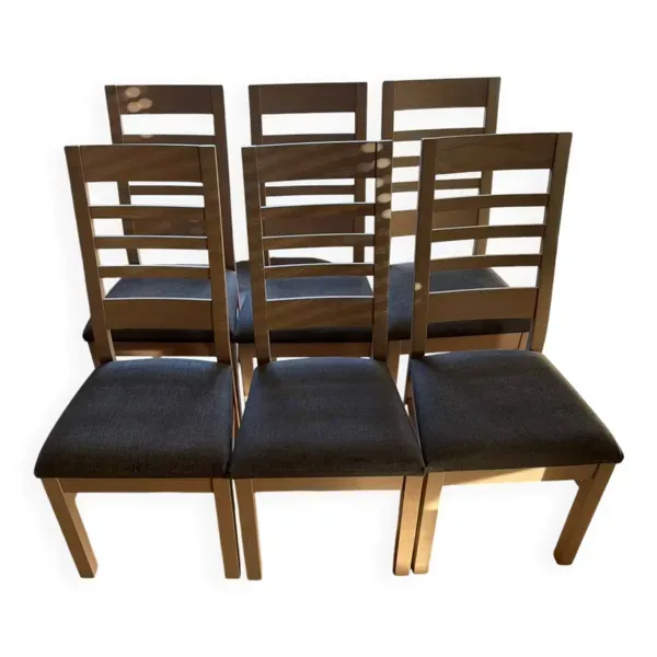 1 lot de 6 chaises en chêne