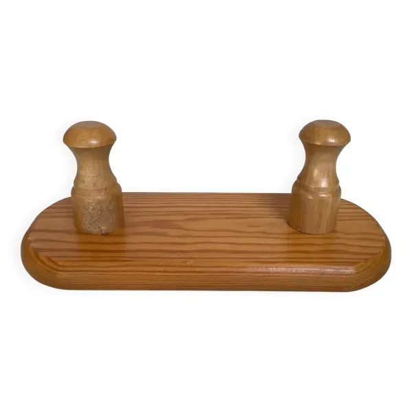 Petit porte manteau en bois deux patères