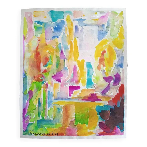 Pierre Lacroux (1909- 1993) Gouache sur papier 24 x 32 cm - de 1989 - (291)