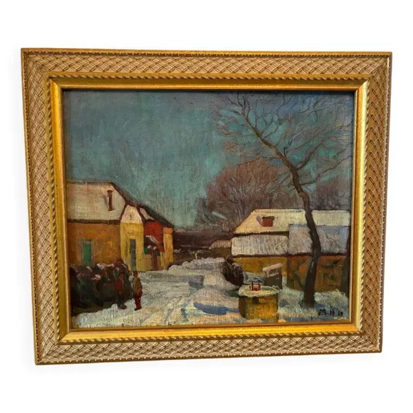 Village sous la neige signé Melnikov