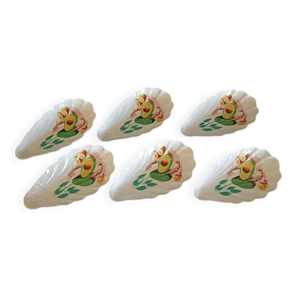 Service à avocats pour 6 pers. en porcelaine, manufacture Pillivuyt