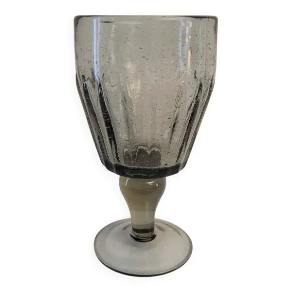 Verre à pied La Rochère, verre bullé 70's