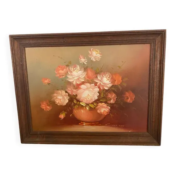 Tableau nature morte Robert Cox, années 70