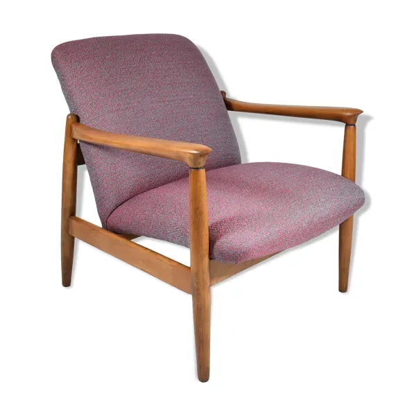 Fauteuil restauré original GFM-64, designer E.Homa, années 1960, Teck