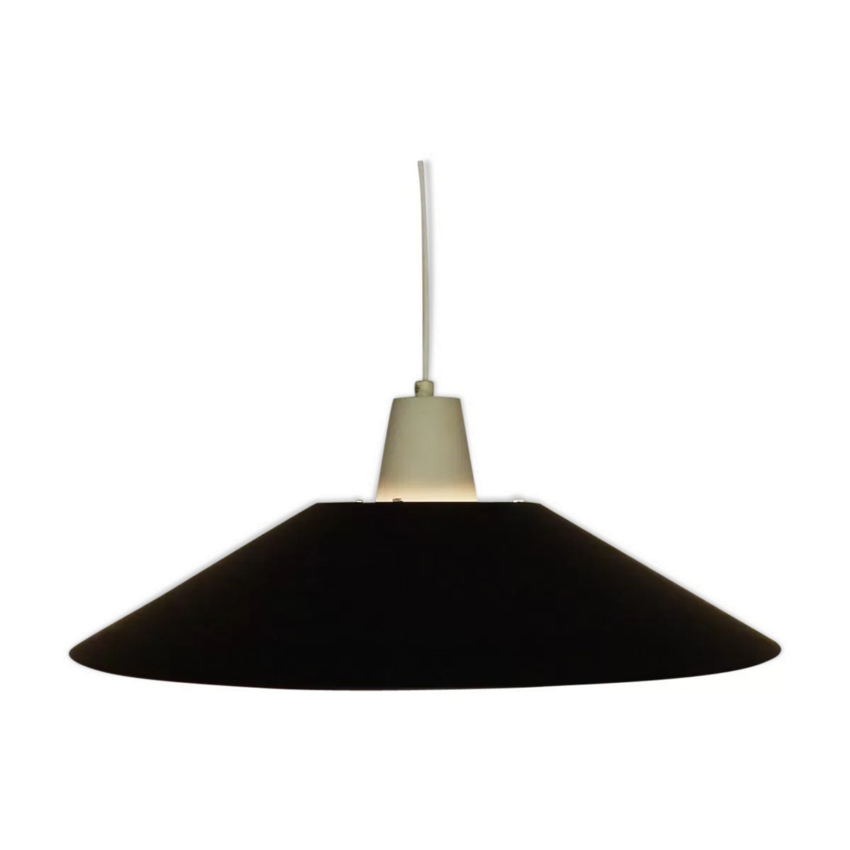 Suspension mid-century noire et blanche 1950s