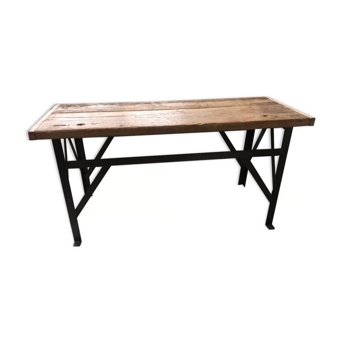 Etabli ancien acier et bois