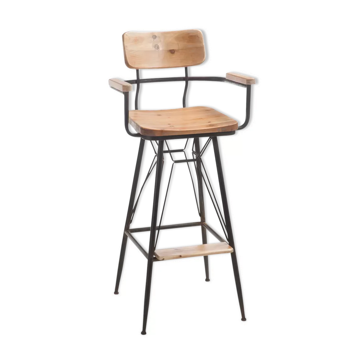 Tabouret de bar en fer et bois