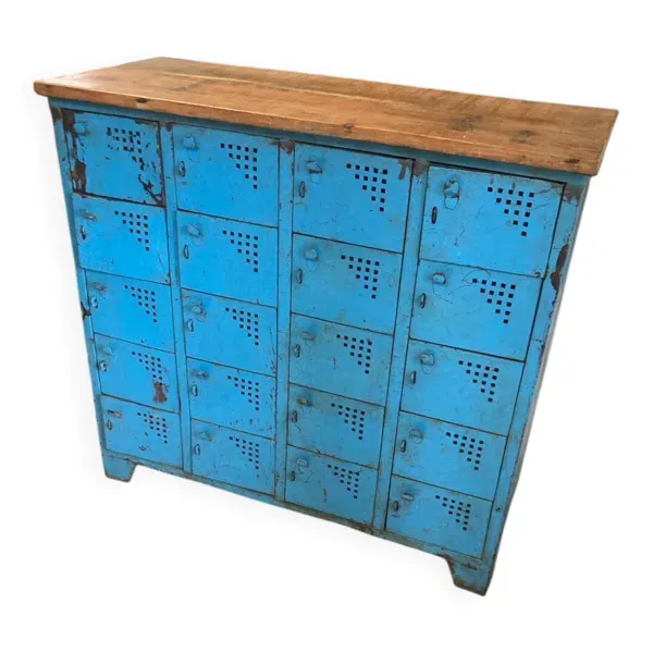Meuble d’atelier 20 cassiers bleu