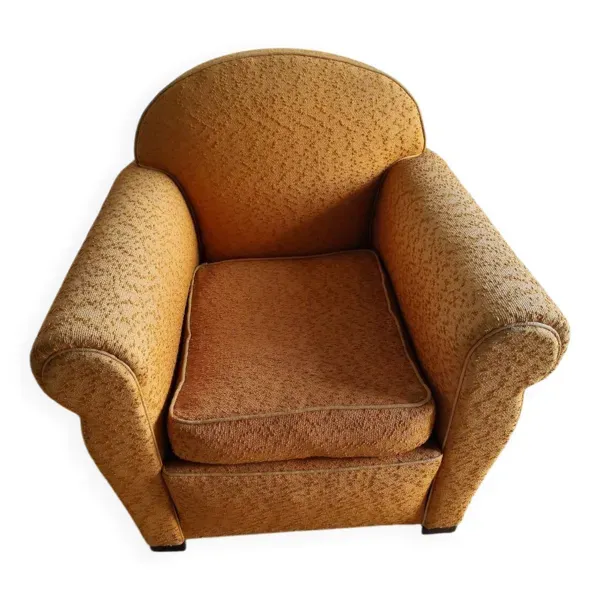 Fauteuil club jaune moutarde