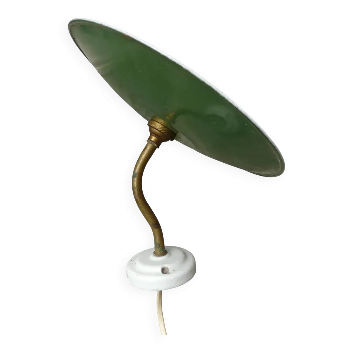 Applique murale col de cygne en tôle émaillée vintage