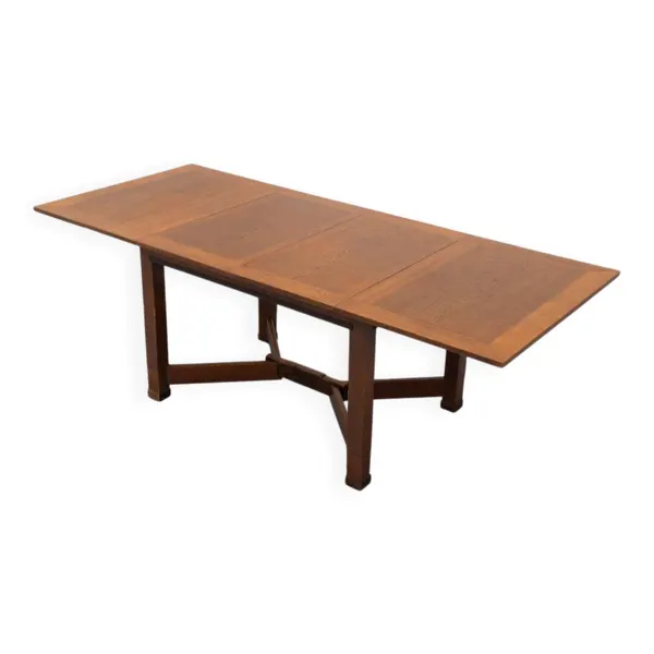 Table à manger Art Déco néerlandaise extensible des années 1920