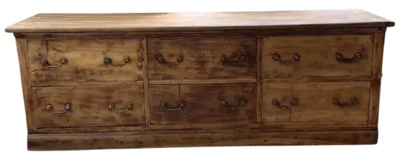 Meuble de métier de soyeux noyer XXL années 50