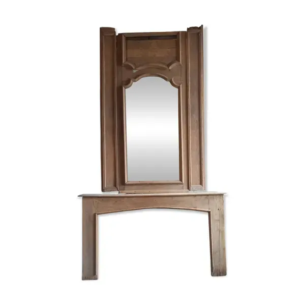 Cheminée et trumeau de château XVIIIe en chêne