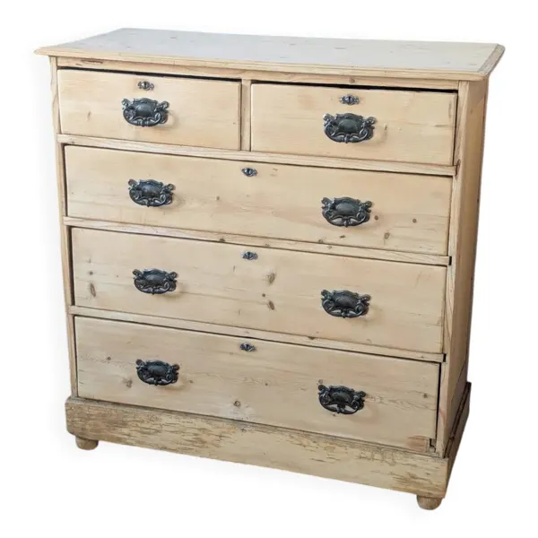 Commode anglaise antique en pin massif