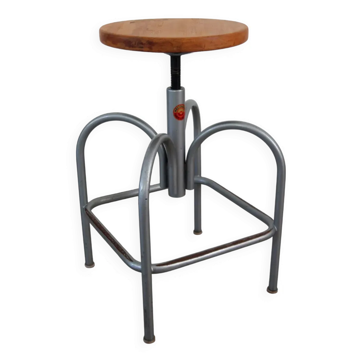 Tabouret industriel d'architecte Heliolithe, 1950