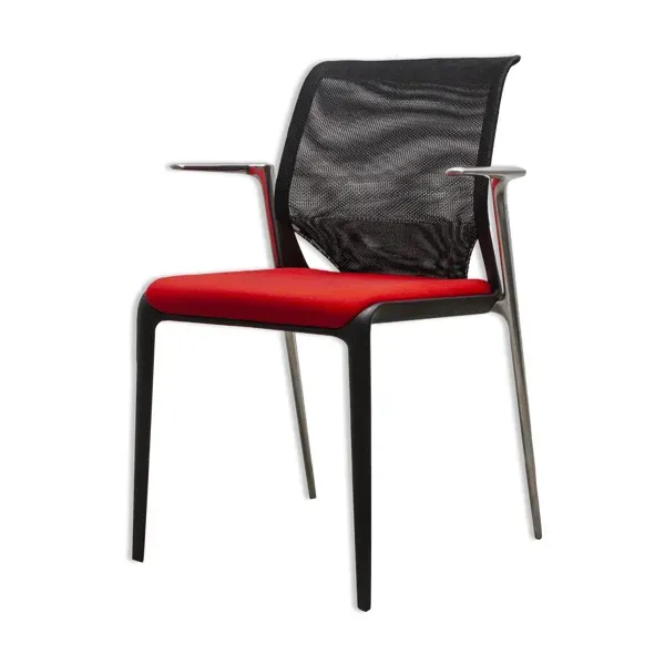 Chaise visiteur vitra medaslim rouge et noir