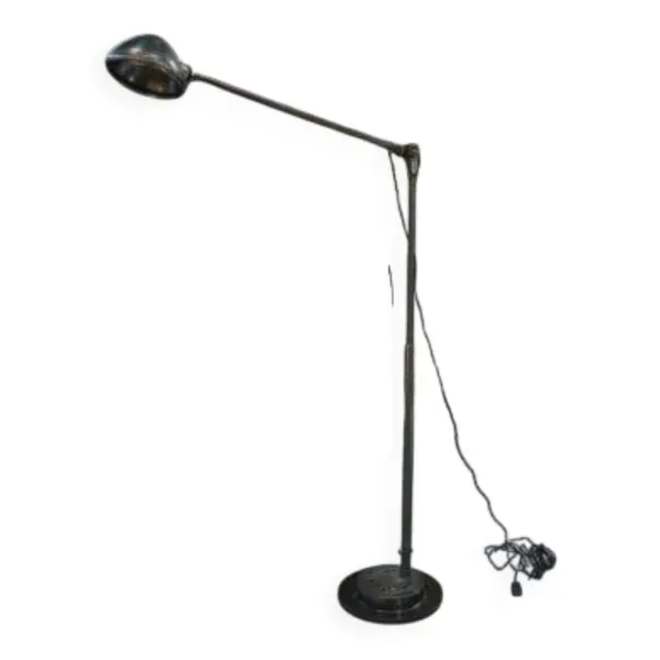 Lampadaire projecteur d’atelier industriel réglable en métal 1950’s