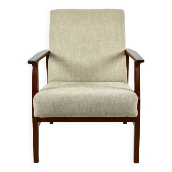 Fauteuil Club Beige Vintage, Années 70