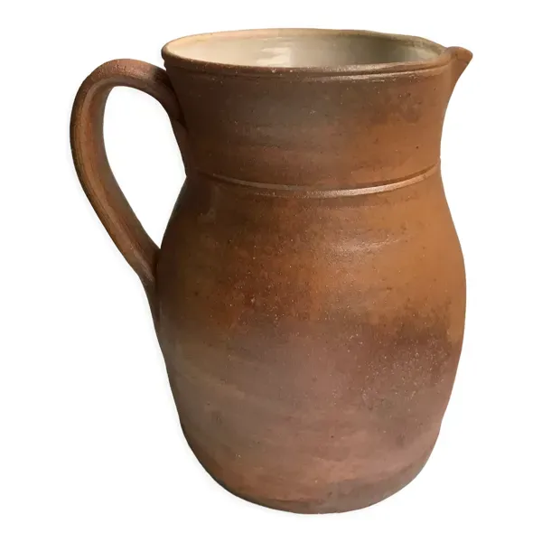 Pichet en grès marron Digoin Sarreguemines vintage