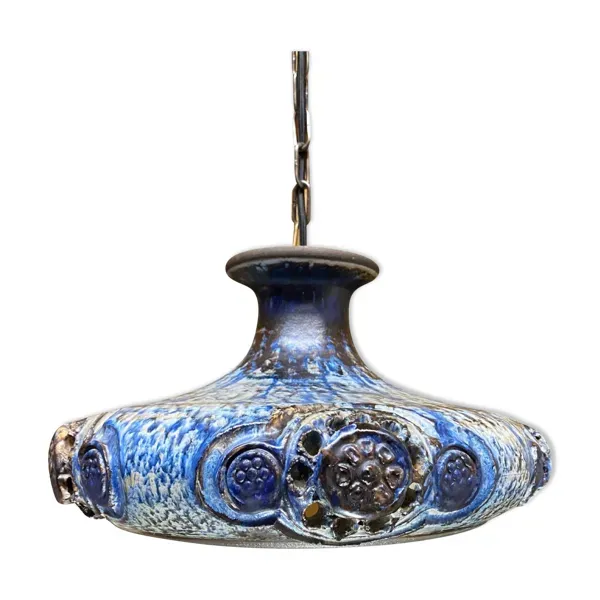 Suspension en céramique bleue des années 60