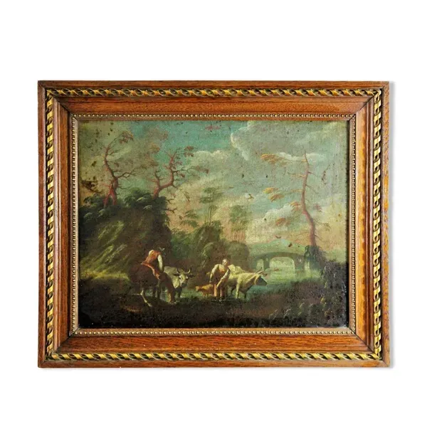 École flamande, « Paysage de Campagne », huile sur toile, XVIIème siècle
