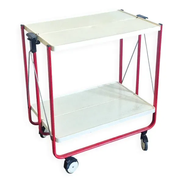 Desserte plainte design Louis Lucien Lepoix vintage 80s