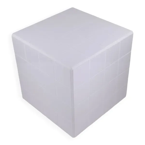 Cube-Table d'appoint-Table de chevet-Carreaux-Céramique-Blanc-Brillant