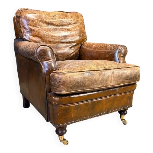 Fauteuil club en cuir des années 1950.