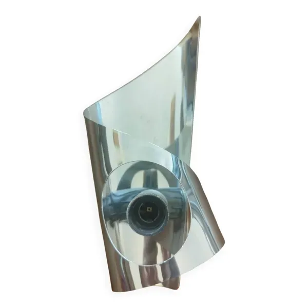 Applique murale vintage futuriste en tôle chromée space age 70 80