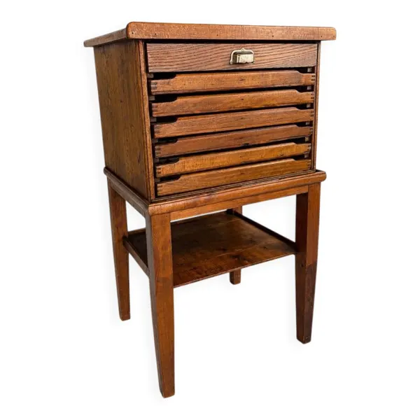 meuble d'imprimerie XIXe siècle – 7 tiroirs – Cabinet de collectionneur