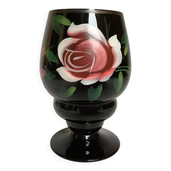 Vase opaline décoré à la main