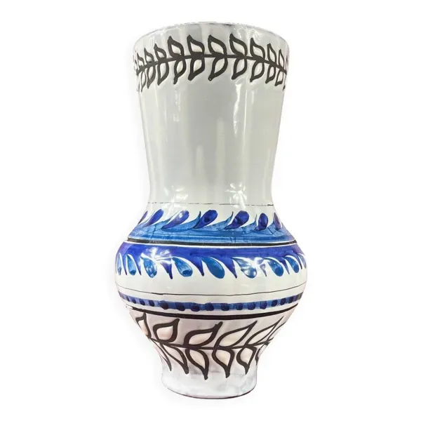 Vase balustre bleu Roger Capron