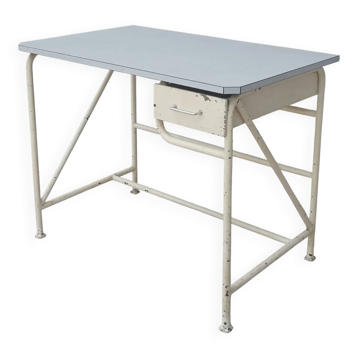 Table industrielle de métier haute métal et formica