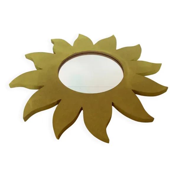 Miroir soleil en bois peint