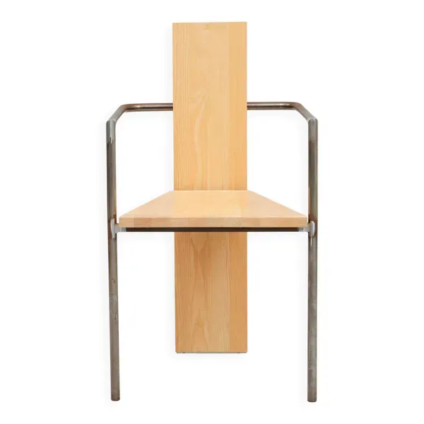 Chaise en bois et béton Jonas Bohlin, Suède, 1981