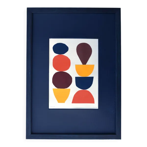 Collage abstrait sur papier signée Eawy