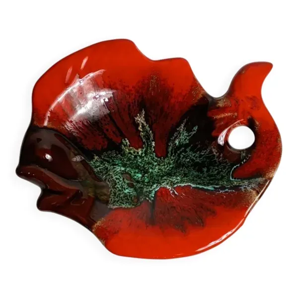 Plat ou vide poche poisson en céramique signé Vallauris, années 1950