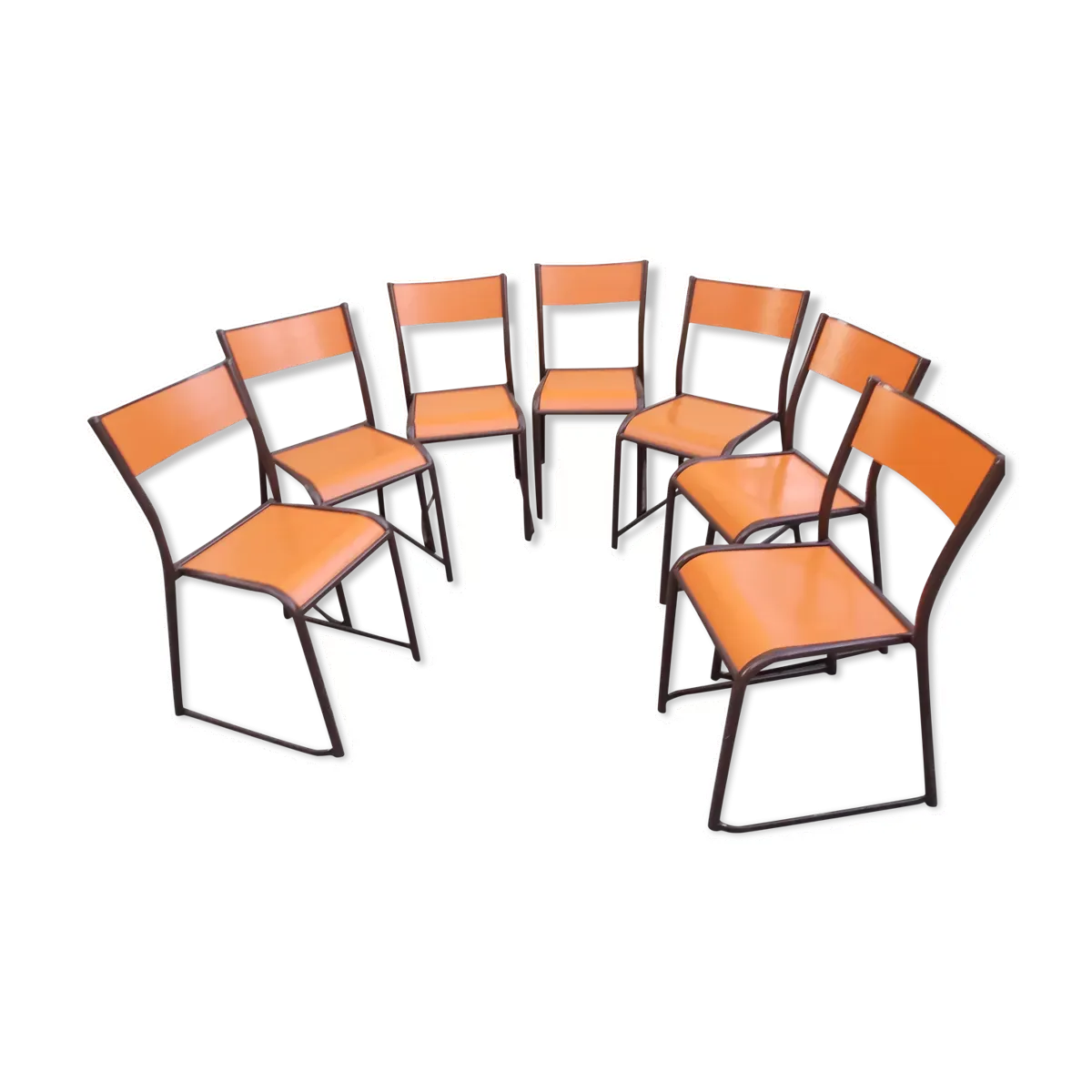 Série de 7 chaises vintage