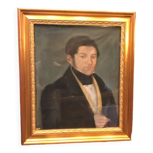 École française du XIXe.portrait de notable.pastel
