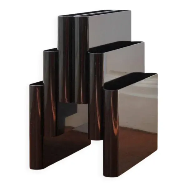 Porte revues vintage Giotto Stoppino pour Kartell, modèle 4675, noir b