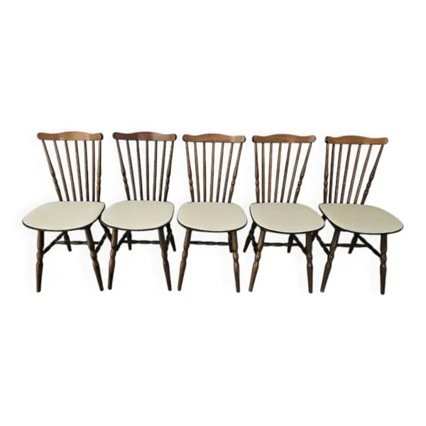 Lot de 5 chaises estampillées Baumann modèle Boston - années 70.
