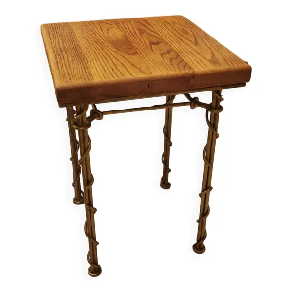 Table d'appoint en fer forgé imitation lierre
