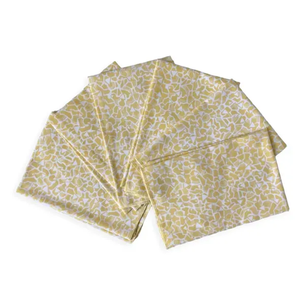 Lot de 6 serviettes de toilettes jaune à motifs années 60-70
