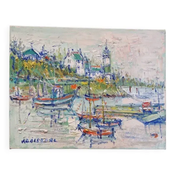 Yolande Ardissone (1927-2024) - Huile sur toile - Phare de Doëlan, Bretagne